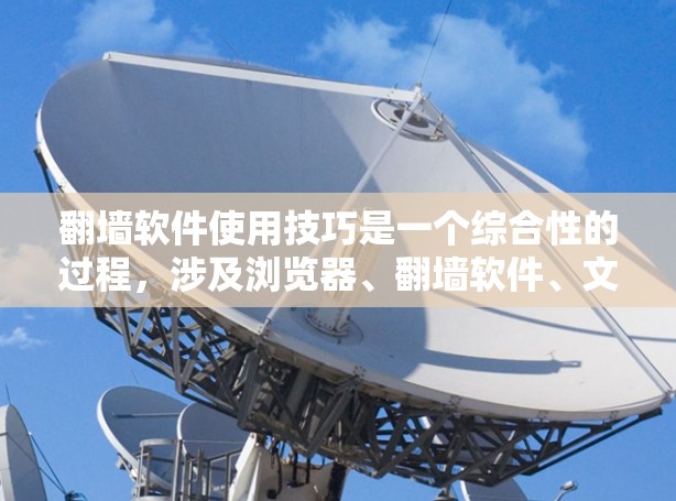 翻墙软件使用技巧是一个综合性的过程，涉及浏览器、翻墙软件、文件管理和网络安全等多个方面。以下是一个清晰的步骤指南，帮助您更好地理解和应用这些技巧